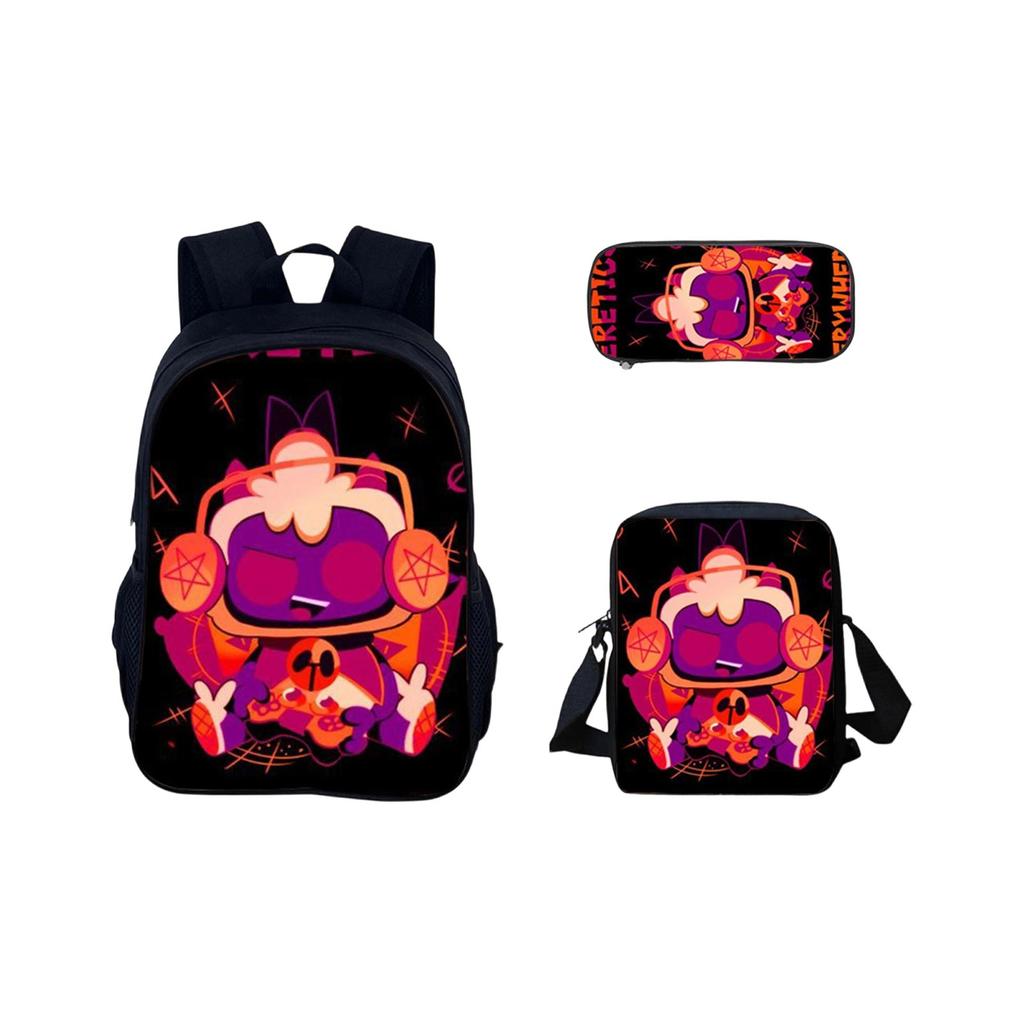 Ryggsäck med stor kapacitet för grundskole- och gymnasieelever, tecknad axelväska och pennfodral för barn