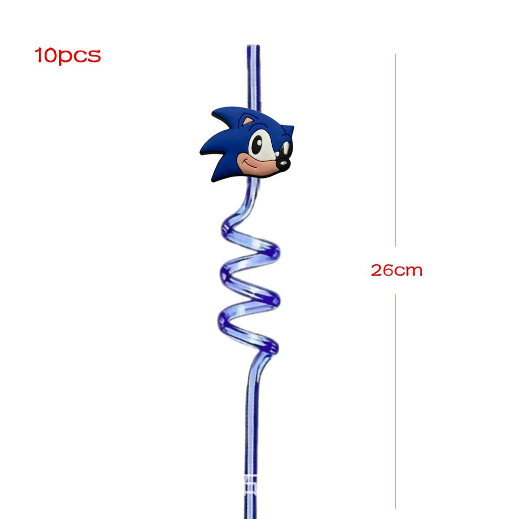 New Cartoon Sonic Party Supplies Boys Birthday Party Disposable Tableware Set Paper Plate Cup Napkin Balloon Baby Shower Decor