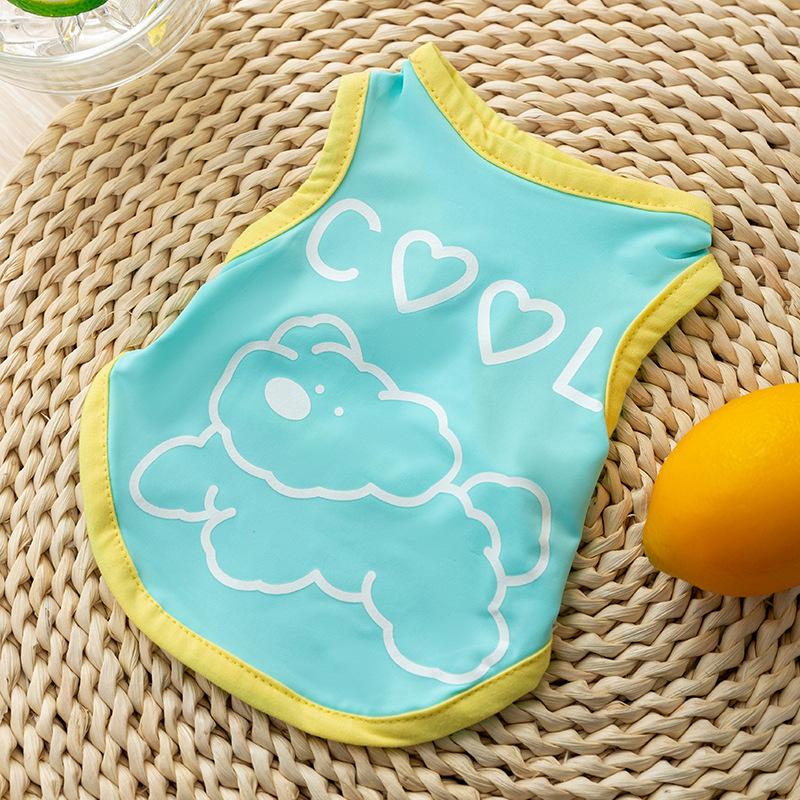 Spring and Summer Thin Mesh Sunscreen Clothing Small and Medium Teddy Bear Dog Clothes Vest Cool Clothes Pet Clothes