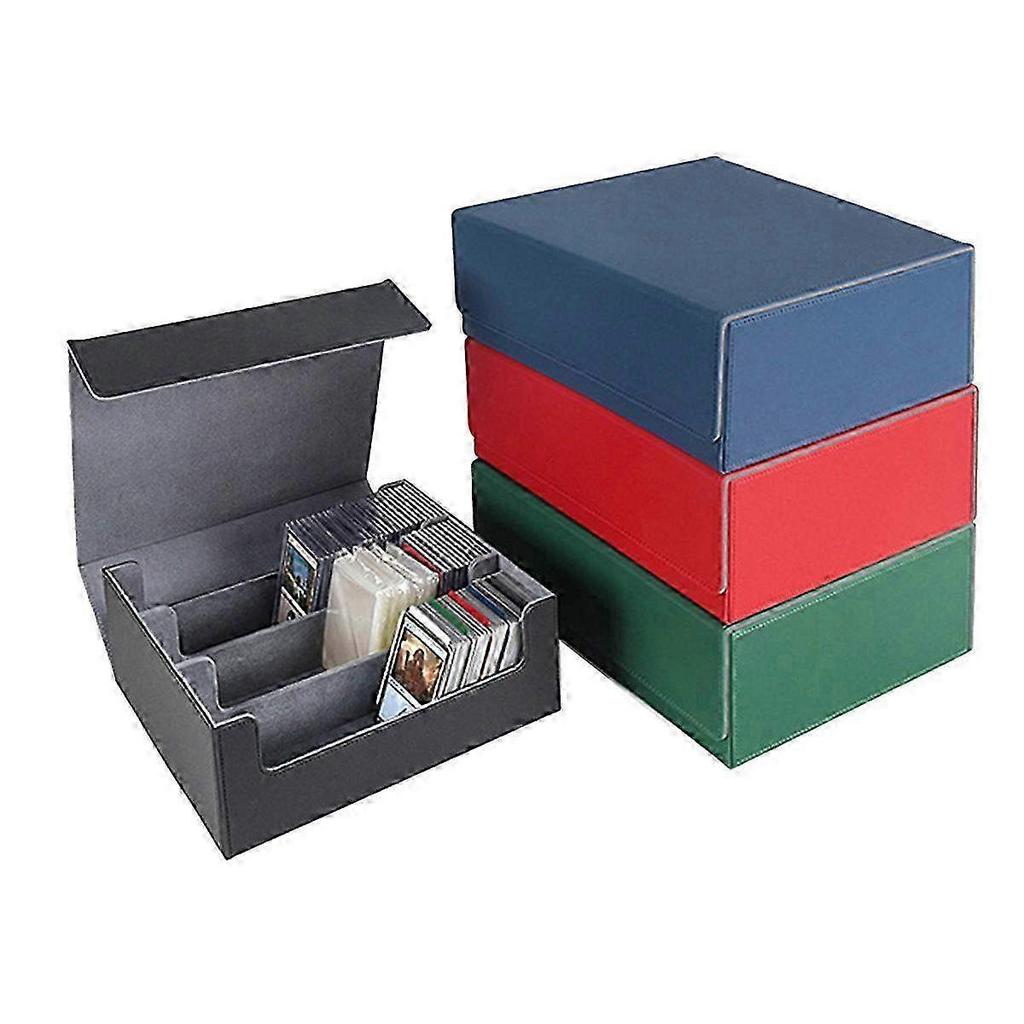 Blue Card Storage Box for Trading Cards - 1800+ Capacity PU Deck Case for Collectible Cards & Game Organizing