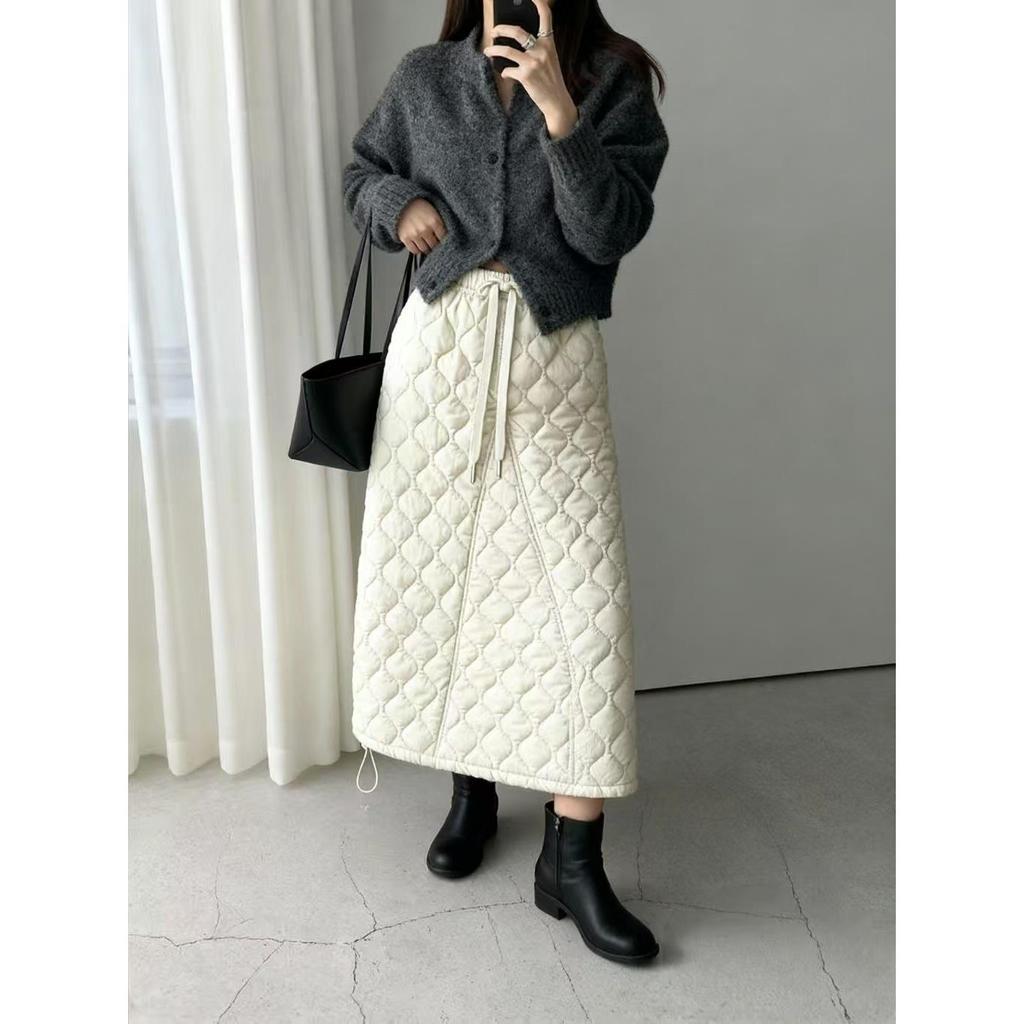 2025 Fall/Winter High-Waisted Quilted Skirt