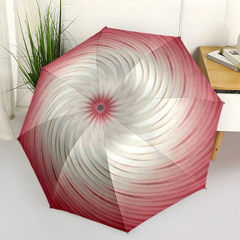 

1pc Spiral Pattern Automatic Open/Close Folding Umbrella - Compact 8-Rib Design, Daily Use, Perfect Gift for Friends & Family yy251124195
