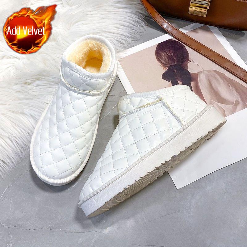 

Leather Waterproof Plush Warm Flat Woman Shoes Winter on Offer 2025 New in Hot Goth Ankle Chic and Elegant Snow Boots for Women 36