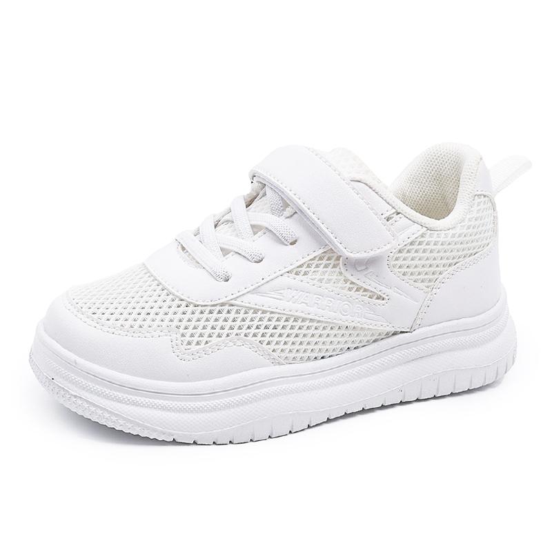 Warrior Synthetic Leather Comfortable Lightweight Fashionable Breathable Durable Low-Top Sneakers Kids Sneakers White WZ-B202MJ