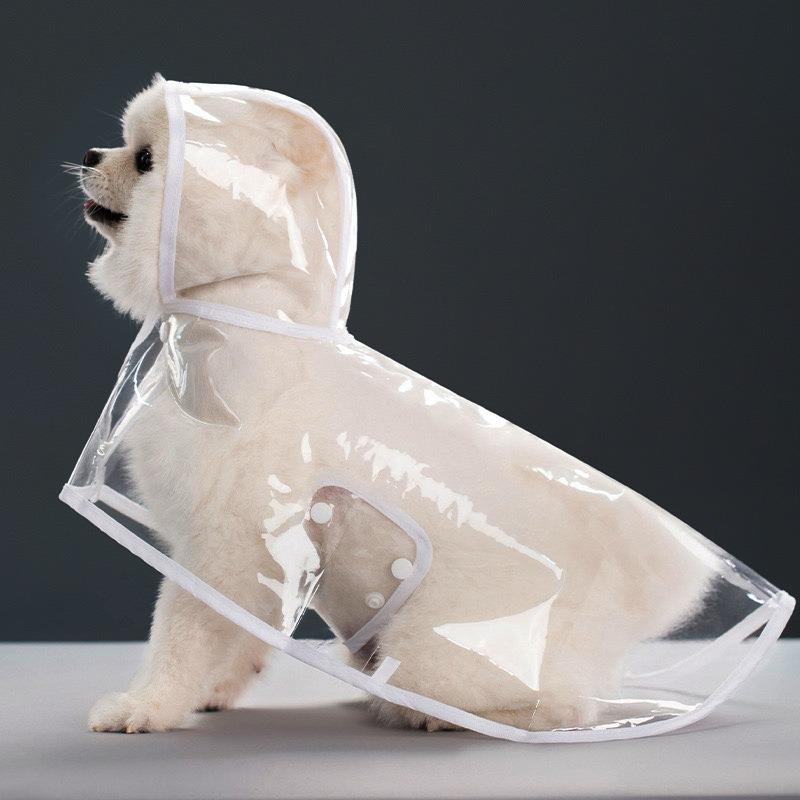 Pet Dog Puppy Transparent Rainwear Raincoat Pet Hooded Waterproof Jacket Clothes Soft EVA Small Dogs Raincoat Puppy Rain Poncho