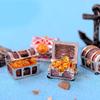 Cute Resin Pirate Gold Treasure Chest Cartoon Mediterranean Aquarium Decoration