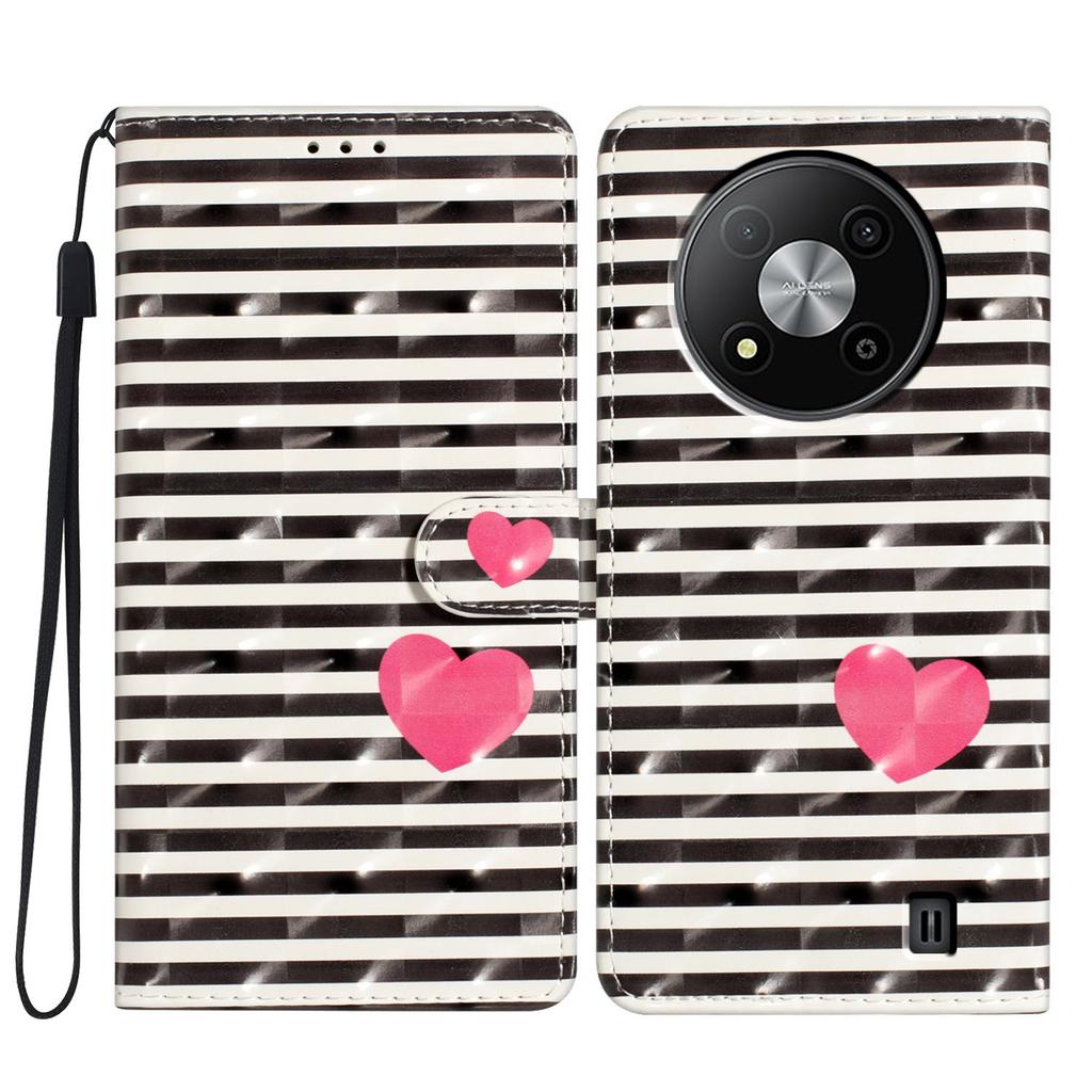 3D Pattern PU Leather Phone Wallet Case for ZTE Blade A52,ZTE Blade A73 5G,ZTE Blade A73 4G