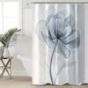1pc Digital Print Floral Polyester Waterproof Bath Divider with Hooks, Woven Water-Resistant Bathroom Drape,  All-Season Decor