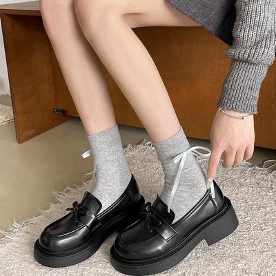 French Retro British Style Platform Small Leather Shoes Women's 2025 New Spring and Autumn with Skirts Versatile Heightening Loafers Shoes