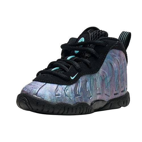 Nike Foamposite One PRM Slip Resistant Abrasion Resistant Mid Top Toddler Shoes Black Multicolor Infant And Toddler AO8038-009