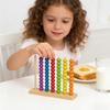 Wooden Bead Counting Toy Educational Stacking Beads Game for Kids Preschool Learning and Fine Motor Skill Development