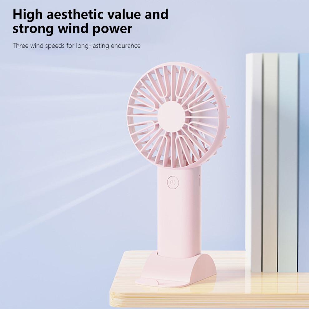 USB Rechargeable Handheld Fan – Quiet, High Wind Power, Compact & Lightweight for Office, Dorm, Travel, Hiking, Camping; Compatible with USB