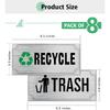 Trash and Recycle Stickers 8 Pack, Waterproof Recycle Sticker and Trash Stickers, Trash Bin Labels Combo for Home Indoor Outdoor Office Garbage Can