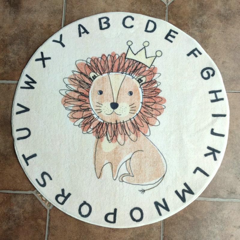 Cartoon Round Rugs for Living Room Fluffy Soft Plush Carpet Thickened Kids Bedroom Floor Mat Study Decor