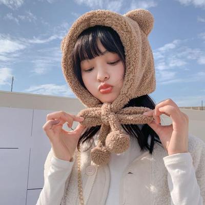 Gorro de peluche con orejas de oso, cómodo y adorable, para mujer, informal, para regalo