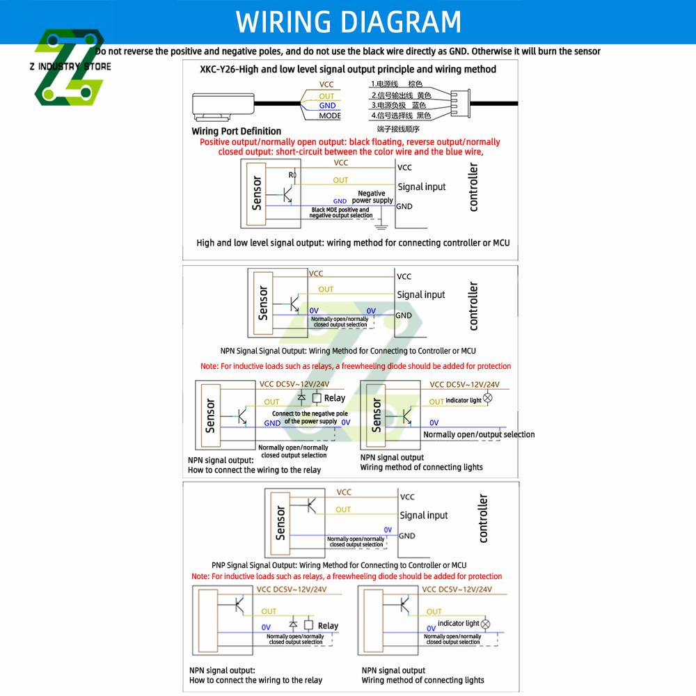 XKC-Y26-V XKC-Y26-NPN Non-contact Water Liquid Level Sensor Induction Switch Detector Flow Sensors 5-24V 50cm