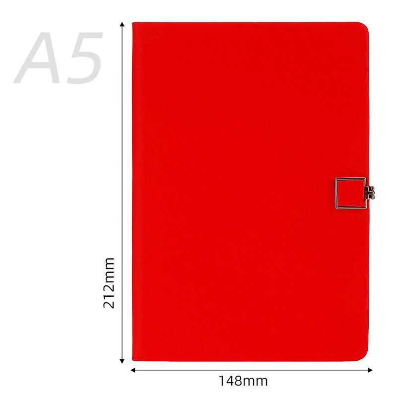 Custom Logo A5 PU Leather Notebook Sky Blue Professional Business Journal with Square Magnetic Buckle Hardcover Office Gift