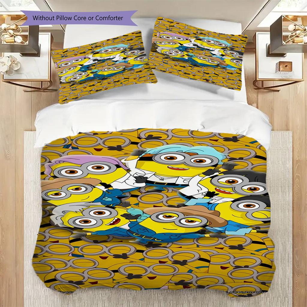 Minion Adventure Fun Playful Threepiece Set 1 Duvet Cover 2 Pillowcase Without Core Duvet Cover And Pillowcase Soft And Comfortable