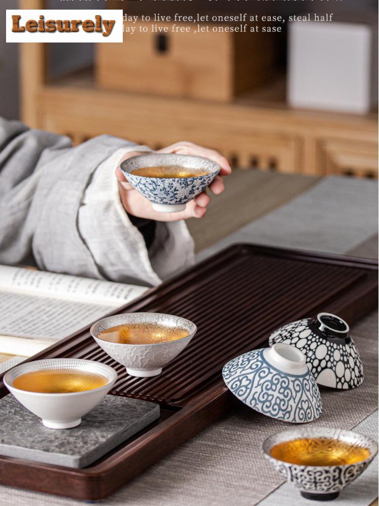 70ml Tazza Maestra Creativa in Argento Sterling 999 Tazze da Tè in Ceramica Piccolo Tazza da Tè da Ufficio Artigianale per la Casa Articoli per Bevande Kung Fu Cinese