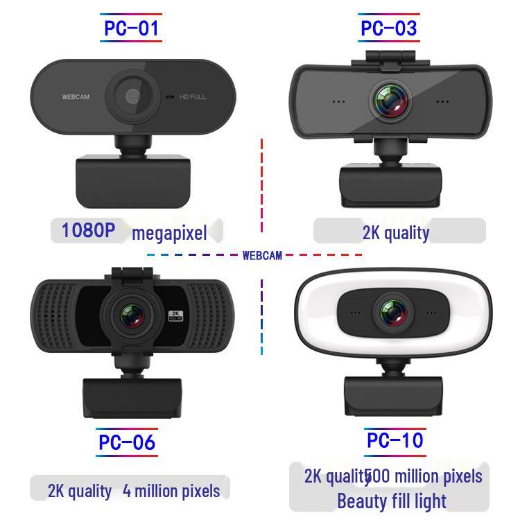 2K HD 1080p Webcam with Built-in Microphone, 4MP, Driver-Free for Live Streaming