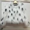 New Leopard Spot 100% Real Fur Small Milk Leopard Raccoon Fur Coat Women's Fox Fur Coat Young Style Tops