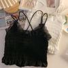Beaded Cross Beautiful Back Camisole Vest Sexy Outer Wear With Chest Pad Ruched Tube Top Slim Lace Bandeau Underwear For Women