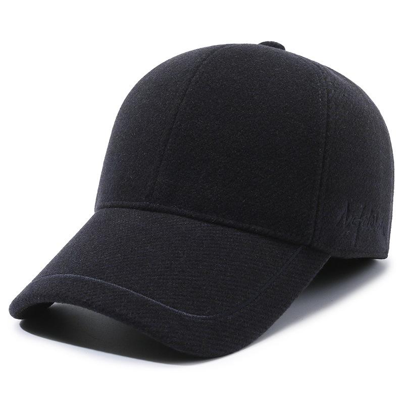 Men'S Hats Are Fashionable And Warm, Outdoor Versatile Leisure Middle-Aged And Elderly Peaked Caps, Thickened And Velvet Ear Protectors, Baseball Caps