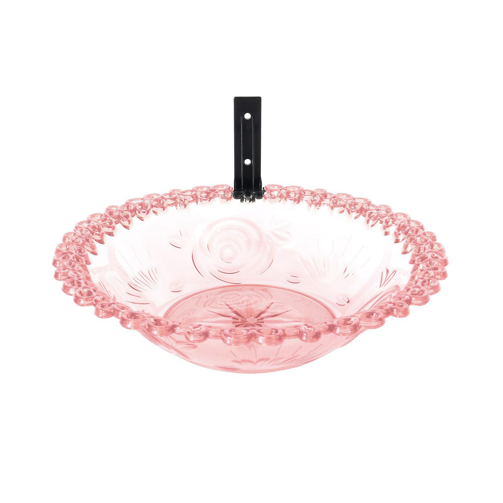 

Elegant Pink Glass Bowl with Intricate Floral Design Perfect for Home Decor or Special Occasions, 12-inch One Size красный