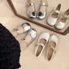 Elegant single shoes women's 2025 autumn new models with skirts soft-soled beanie shoes French Mary Jane silver small leather shoes