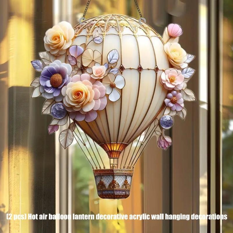 Colorful Hot Air Balloon Garden Decoration Acrylic Hanging Lanterns Easyly Installation For Walls Ceiling Window