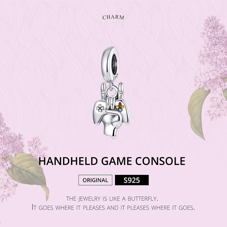 WOSTU Gesto de amor y consola de juegos cuenta colgante de plata de ley 925 para mujer joyería fina