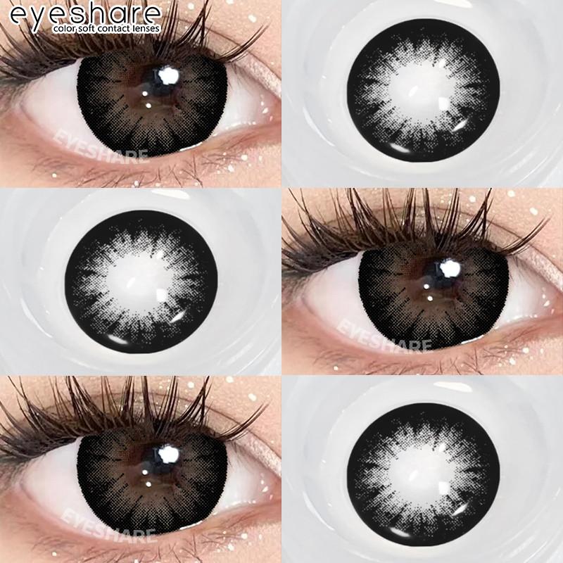 

EYESHARE 1 Pair Doll Eye Color Contact Lenses Korean Eye Contacts 14.5mm Big Black Soflens Natural Eye Lens