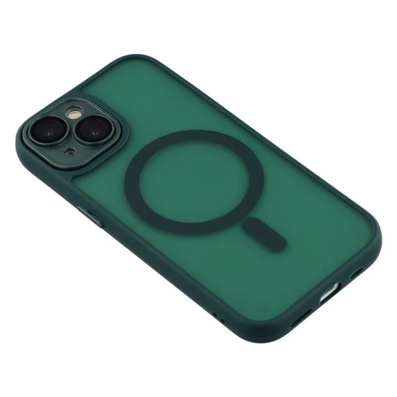 For iPhone 13 6.1 inch Case Compatible with MagSafe WANLONFENG QB Series PC TPU Phone Cover with Screen Film