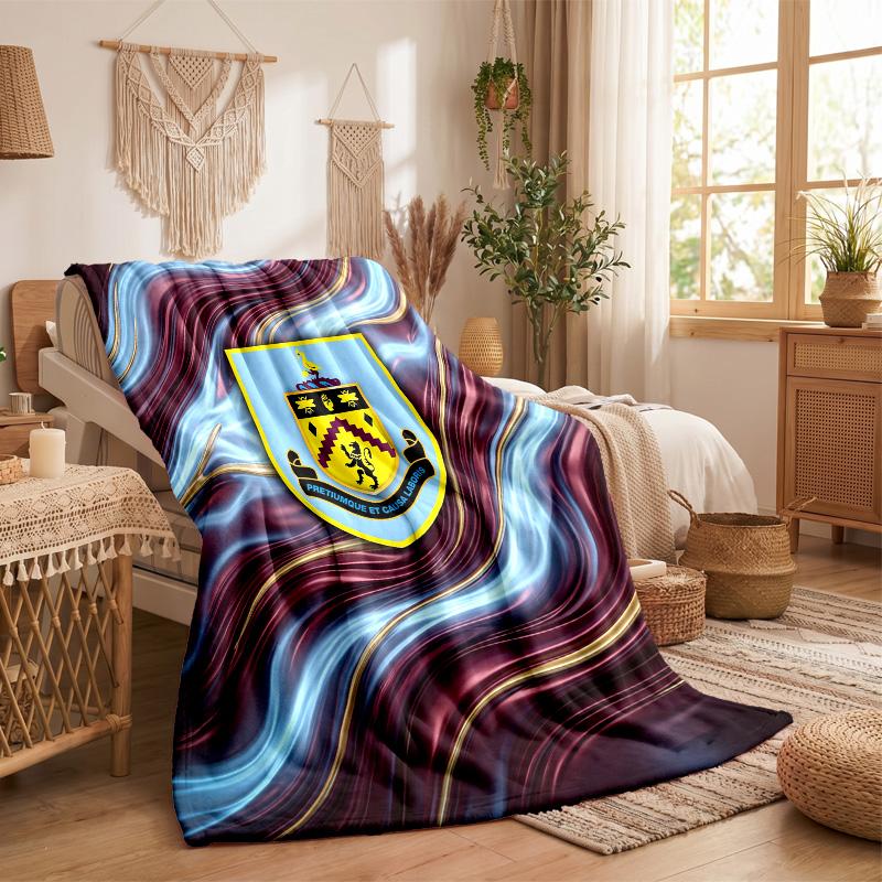 Burnley Football Print Flannel Blanket Soft Warm Sofa Bed Throw Blanket For Home Office Bedroom