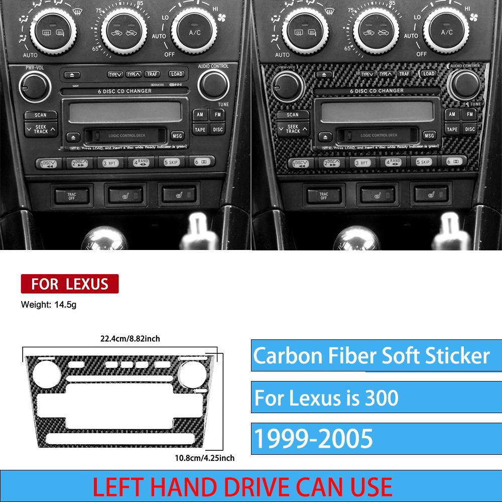 Real Carbon Fiber Car Accessories Gear Shift Set Trim Cover Soft Sticker For Lexus is 300 1999 2000 2001 2002 2003 2004 2005