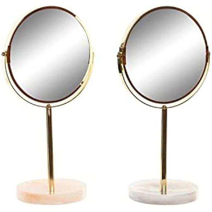 Miroir - DKD HOME DECOR - 18 X 13 X 35 Cm - Métal Et Résine - Gris Beige Doré - 2 Unités