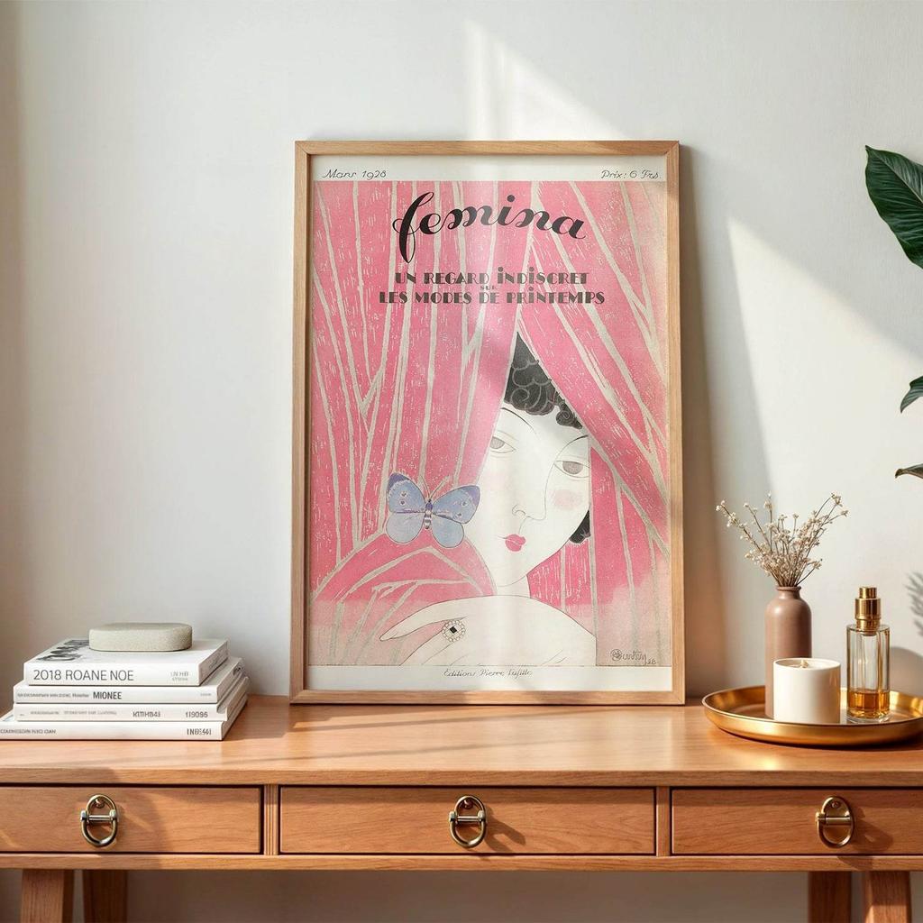 Large French Pink Coquette Wall Arts, Leopard, Femina, BABY Word Prints Posters, Minimalism Fashion Canvas Painting, NO Frame