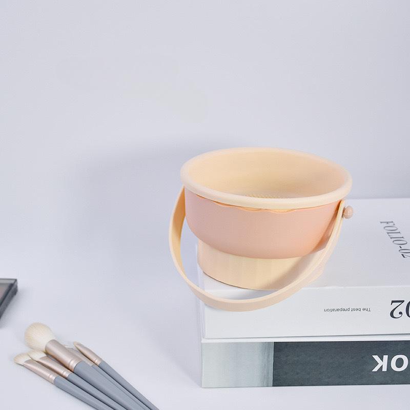 

Миска для мытья, коробка для чистки кистей для макияжа, набор инструментов для сушки косметического яйца, пуховка для пудры, спонж для мойки, артефакт для хранения бежевый