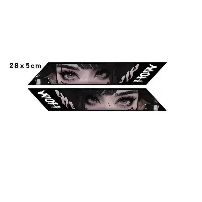 1 Paire Autocollants Film Imperméable Accessoires de Modification Autocollant Vélo de Route Sous le Tube Yeux Anime Kill Décoration Carrosserie Montagne