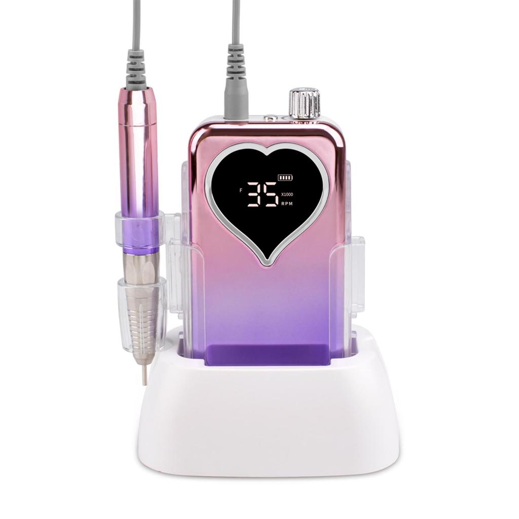 Portable Nail Drill Professional 35000 RPM 85W Rechargeable Electric Nail File Machine Corded for Acrylic Nails Gel
