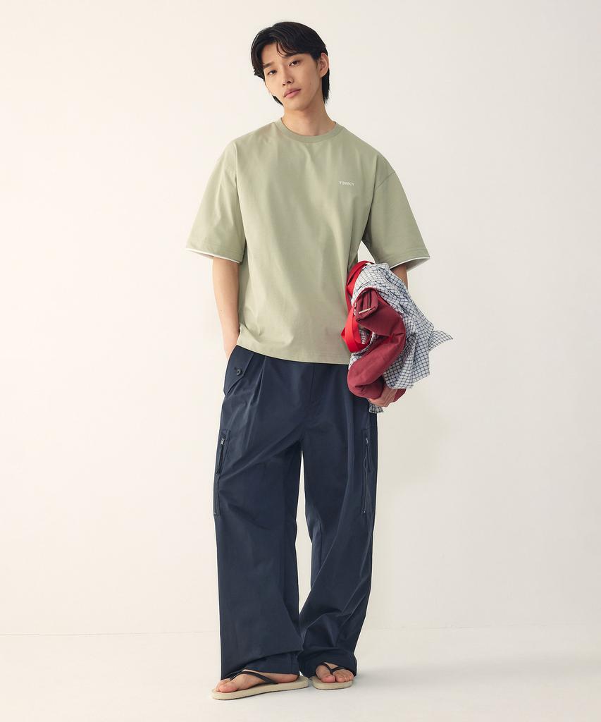STUDIO TOMBOY [Men] String Single-Pleat Cargo Pants_Dark Navy 9156231212