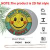 2D Flat, 1pc Round Aluminum Hanging Sign - "Don't Worry Be Happy" Retro Smiley Face Metal Wall Art, Vintage 70s Groovy Style, Perfect for Boho Home