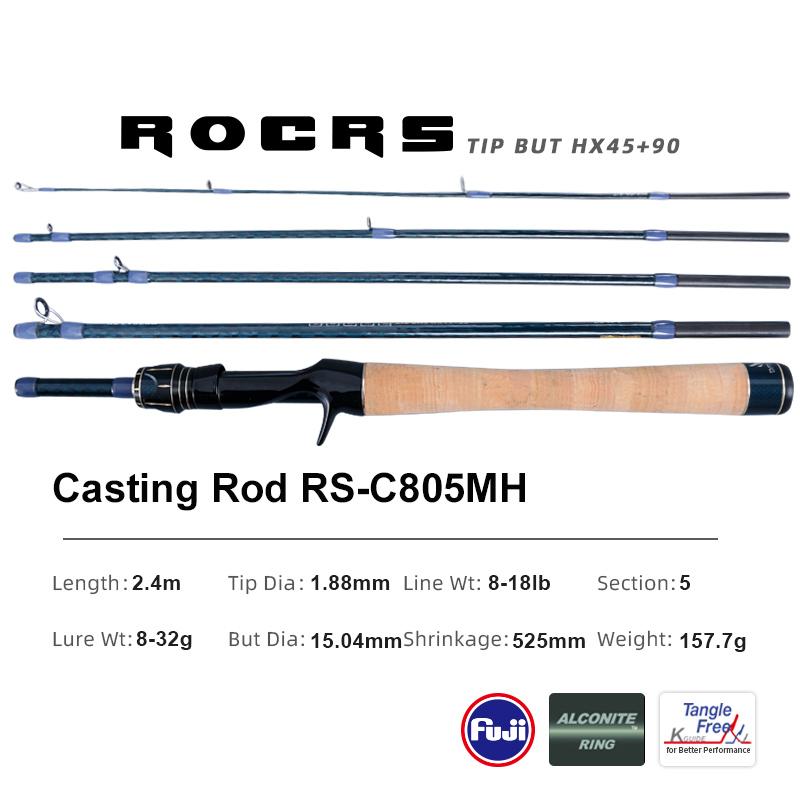 

PURELURE ROCRS Высокочувствительное портативное удилище для путешествий Сверхлегкое спиннинговое удилище для кастинга Кольцо Fuji Alocnite Катушкодержатель Fuji