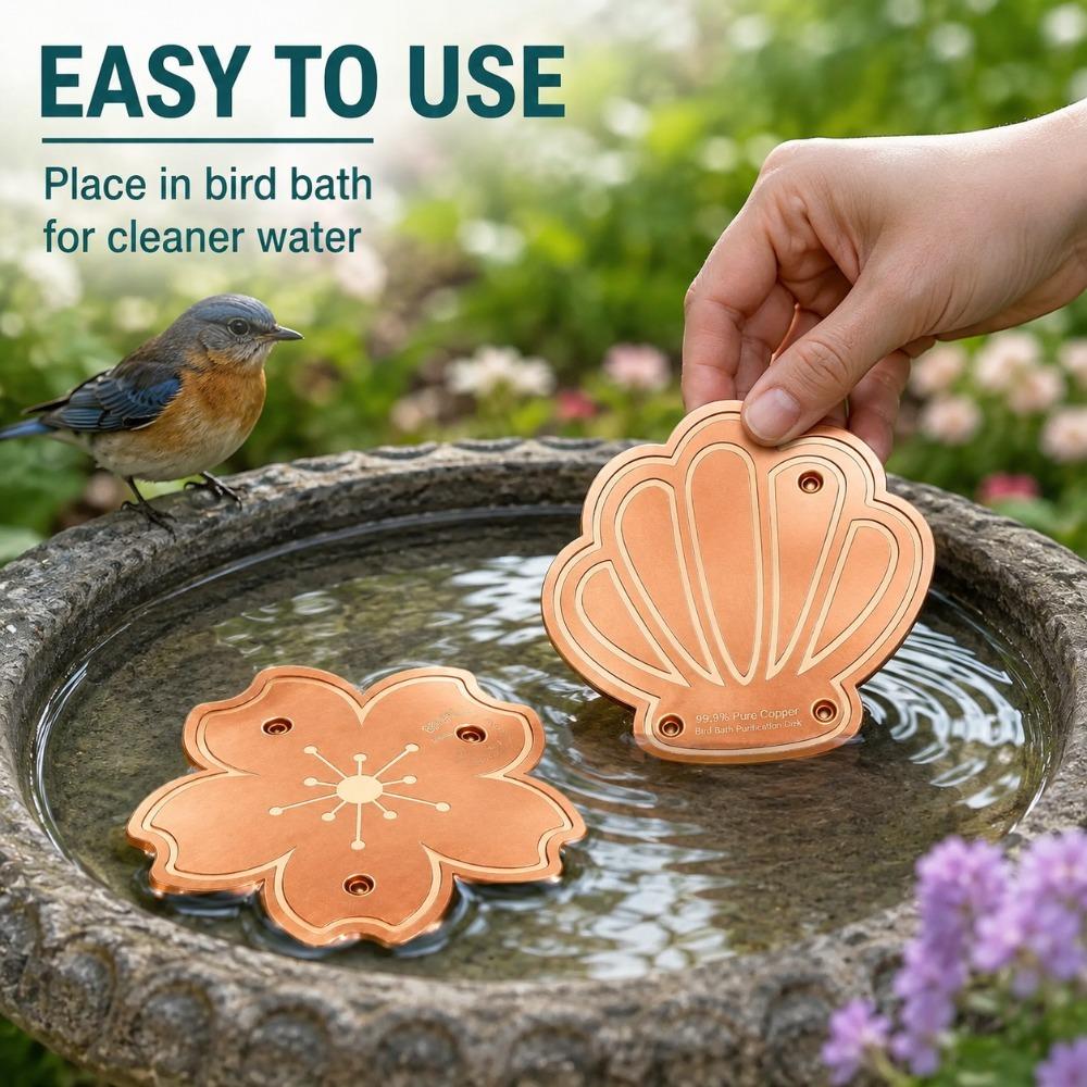 Outdoor Garden Bird Bath Copper Disk Reusable Water Basin Maintenance Accessory for Wild Bird Drinking and Bathing Areas