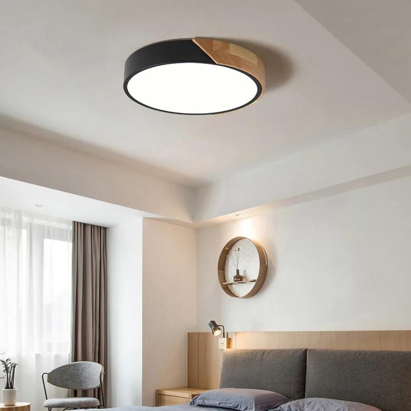 30cm LED Ceiling Light Bedroom Ultra Thin Lamp Wooden Ceiling Lamp Remote Control Living Room Lighting Kitchen Corridor Balcony