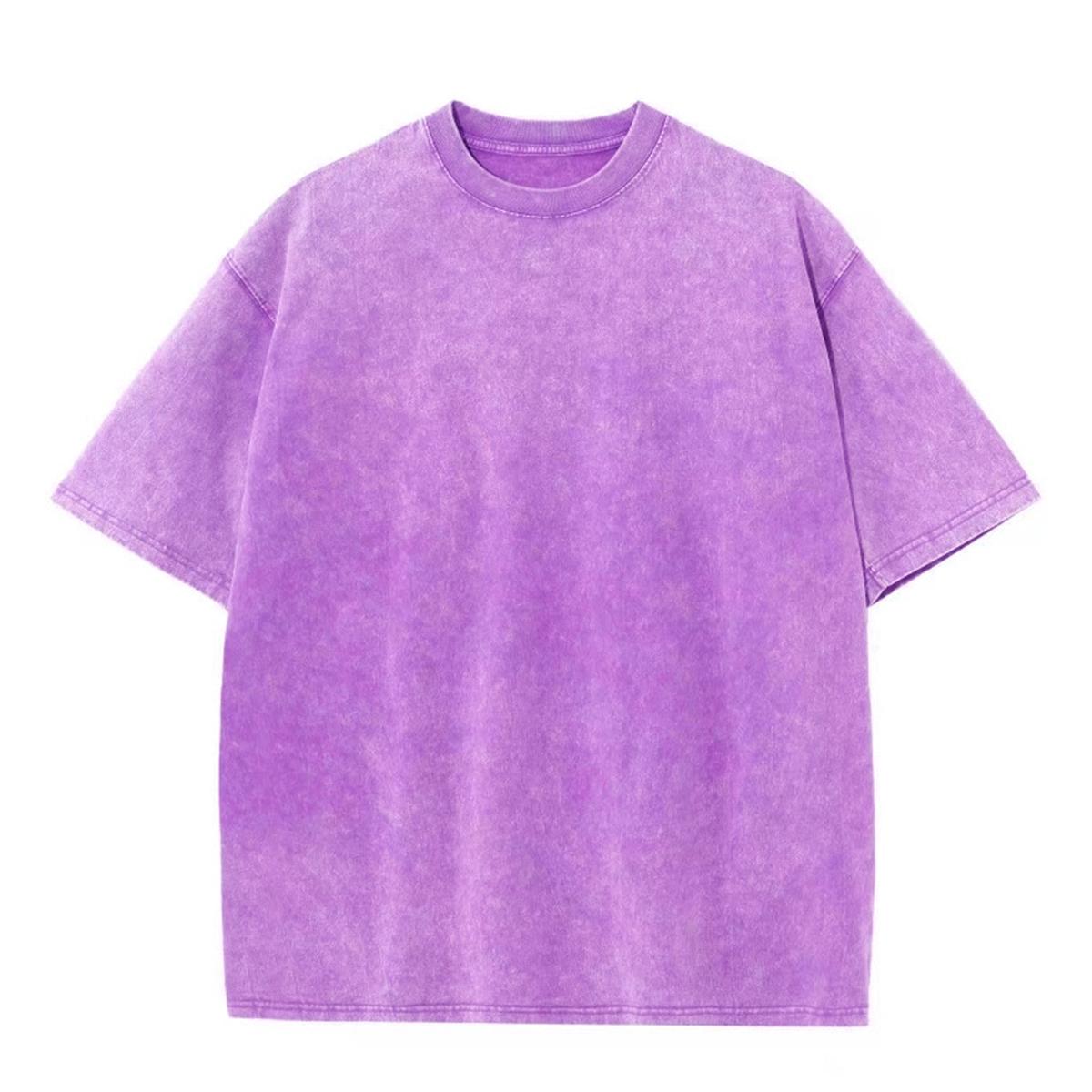 

Винтажные мужские футболки из тяжелой ткани большого размера, лето 2023, повседневные мужские футболки с короткими рукавами и круглым вырезом, выстиранные кислотой футболки, топы XL фиолетовый