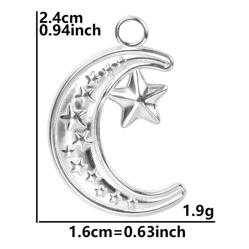 Fashion Moon Charm Pendant Metal 304 Stainless Steel Charms For Jewelry Making Supplies Wicca Components DIY Earrings Bracelets