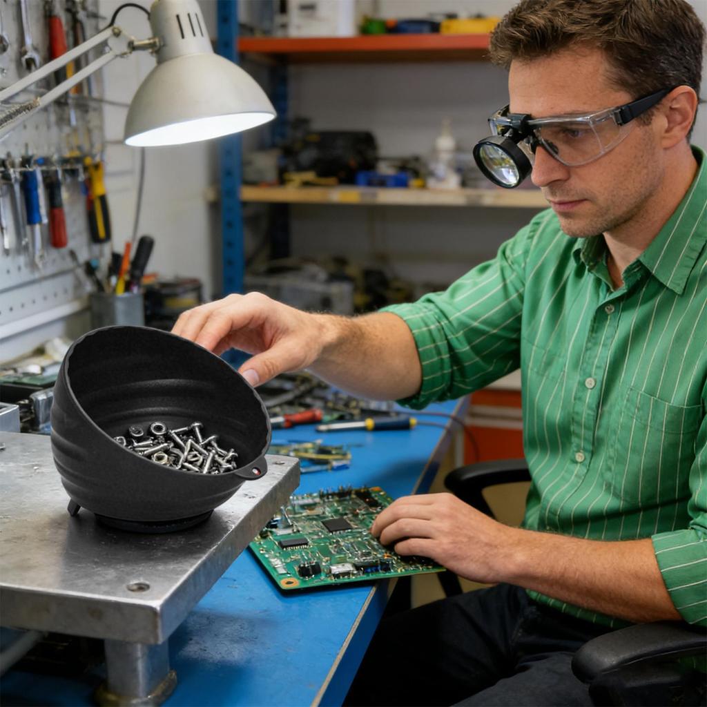 Magnetic Parts Bowl High-Strength Shatterproof Tool Trays Magnetic Nut Cup for Nuts Bolts Dorm Home Repair Shop Garage Workshop