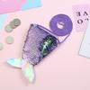 Fashion Mermaid Tail Sequins Coin Purse Girls Crossbody Bags Sling Money Change Card Holder Wallet Purse Bag Pouch for Kids Gift