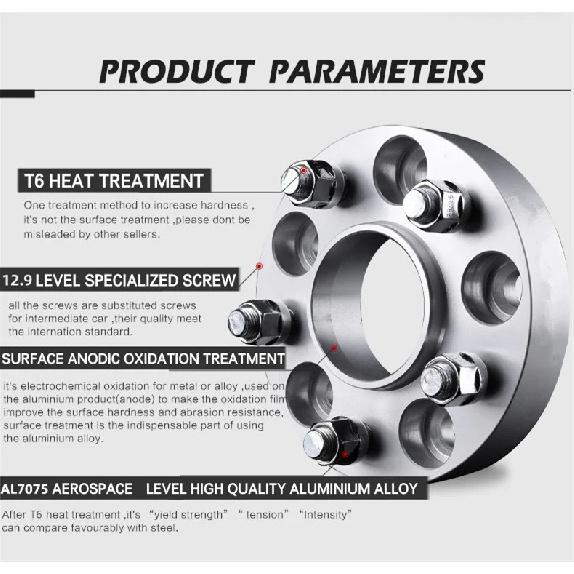 Embers For Toyota Corolla PCD 5x114.3 CB 60.1 M12x1.5 Forged Aluminum Black Wheel Spacers Hub Adapter 2 Piece
